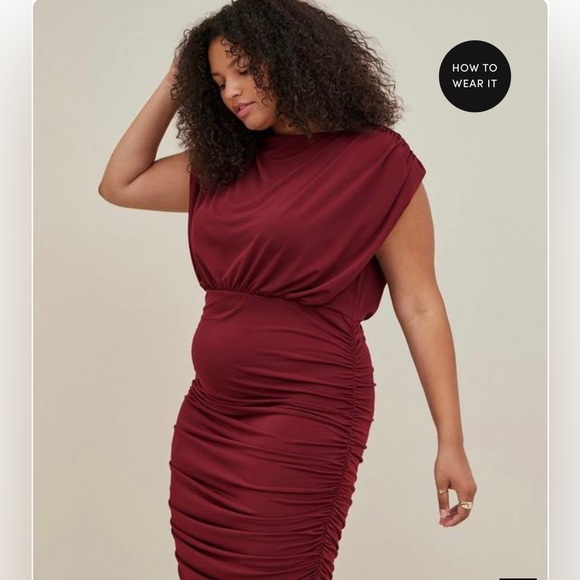 Torrid Mini Studio Knit Ruched Dress - Picture 3 of 4